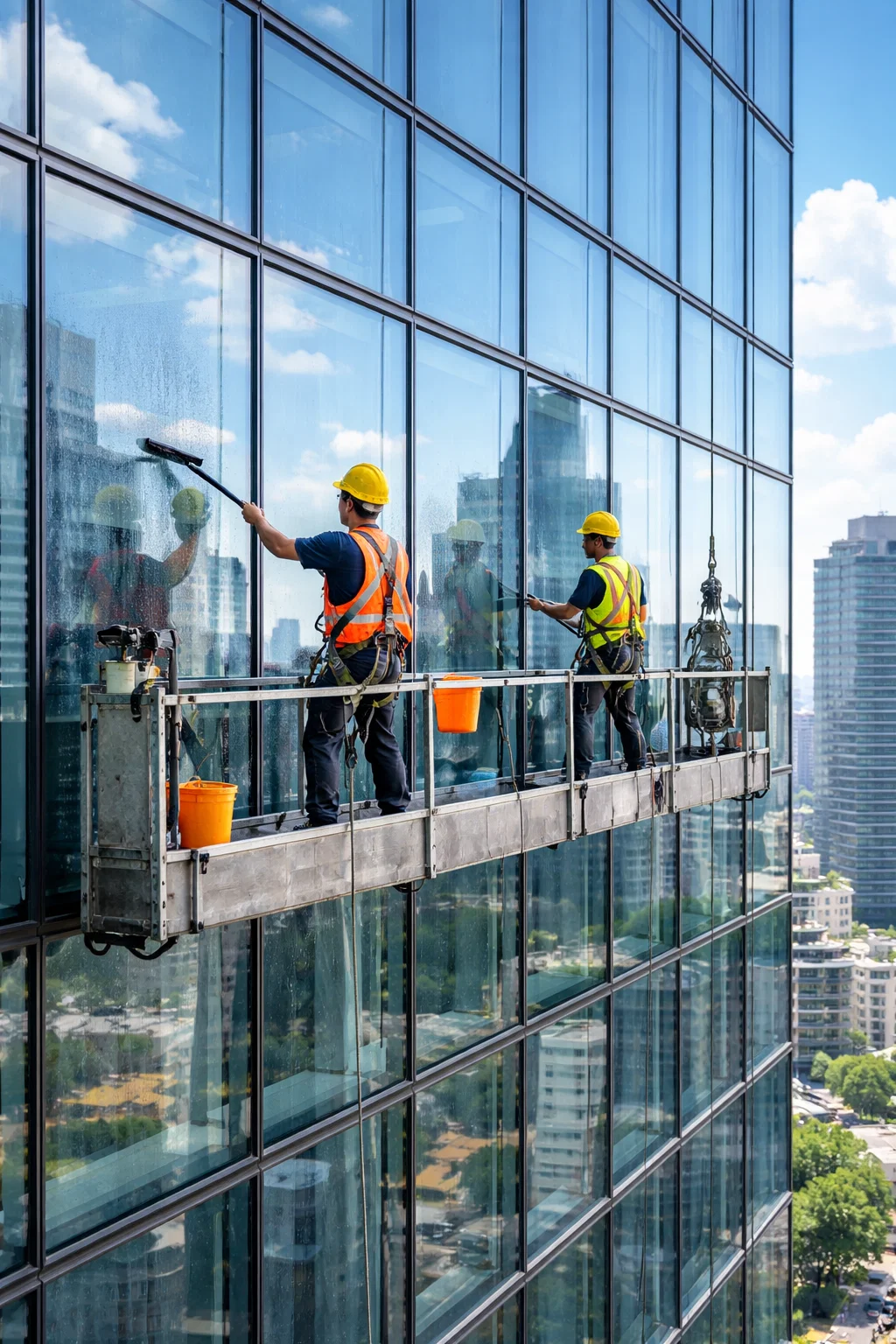 Lavage de vitres en hauteur Montréal | Groupe Impec