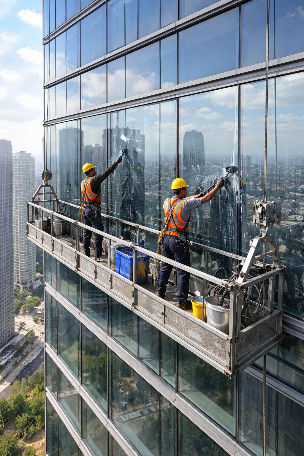 Lavage de vitres en hauteur | Groupe Impec
