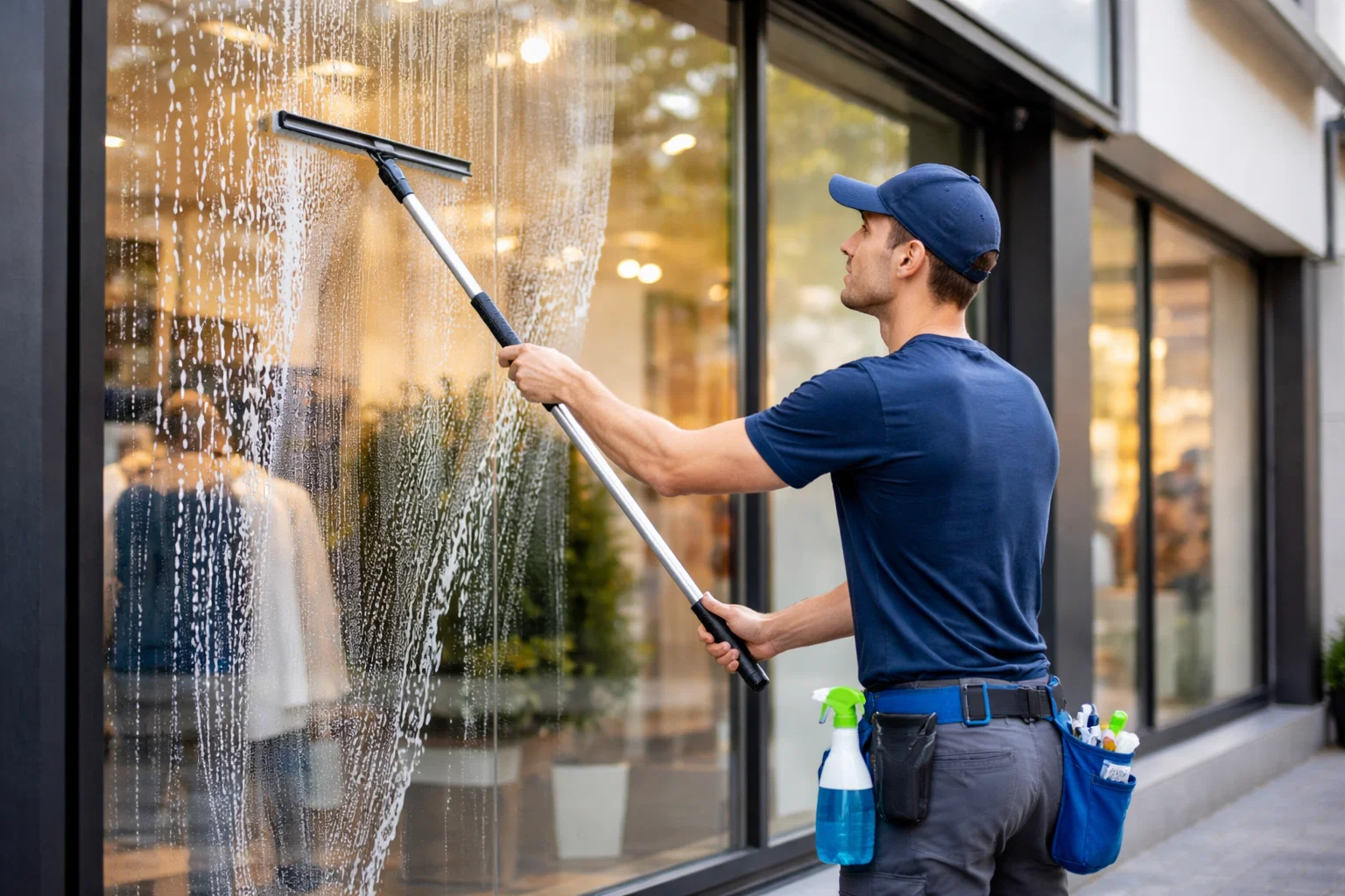 Lavage de vitre pour centre commerciaux | Groupe Impec